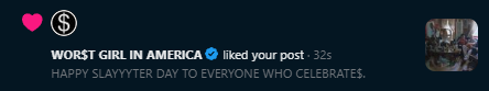 sortaceleste's tweet photo. forgot to post last night but WHAT THE FUCK MY FIRST SLAYYYTER NOTICE? https://t.co/snhHFFtKFG