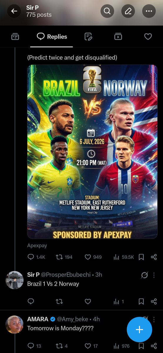ProsperEbubechi's tweet photo. @john322226 
I got it right btw
Who wants correct score for England Vs Mexico match? https://t.co/KFV7RVdxj4