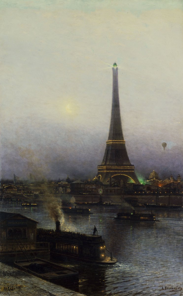 DailyClassicArt's tweet photo. Alexei-Petrovitch Bogoliouboff - "La tour Eiffel, la nuit" (1889) https://t.co/ecWpOveaPy