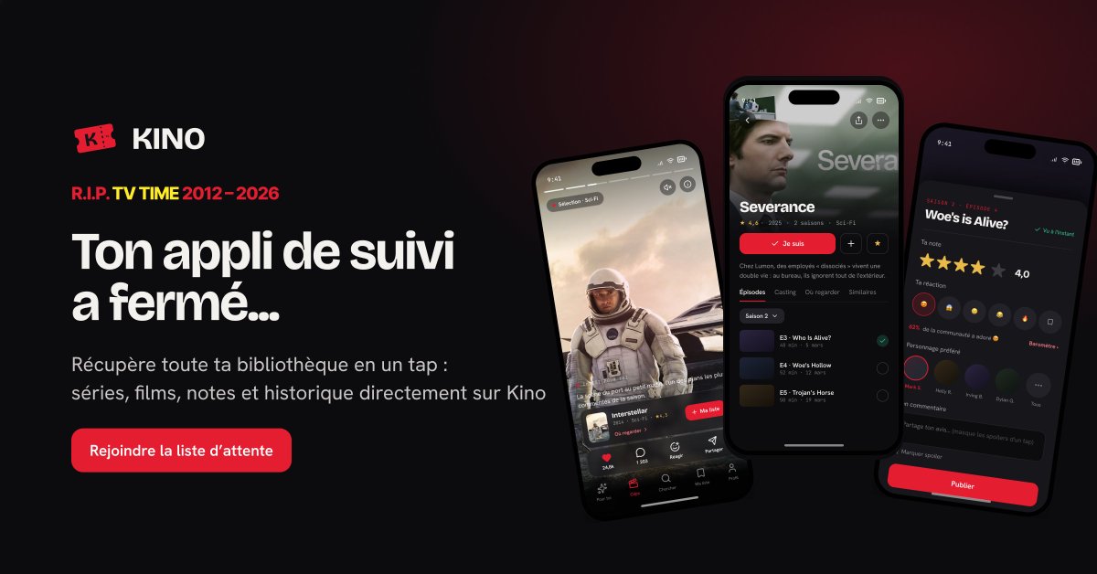 Kinotvapp's tweet photo. Je vois qu’on n’a pas été les seuls à vouloir développer une alternative à TV Time 🫣

Il y a notamment @suitetvapp et d’autres applications 👋

Si notre app n’est pas encore sortie, c’est parce que nous prenons le temps de développer quelque chose de propre, de stable et surtout sécurisé pour vos infos.

Sans oublier une interface intuitive et des fonctionnalités inédites, que vous ne trouverez sur aucune autre application à ce jour.

Nous avons hâte que vous puissiez la découvrir, faire votre choix et nous donner votre avis sur @Kinotvapp.

📱 Disponible sur Android et iOS d’ici la fin de la semaine