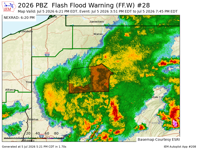 DynamicWx_OH's tweet photo. PBZ continues Flash Flood Warning [flash flood: observed] for Armstrong, Clarion, Jefferson [PA] till Jul 5, 7:45 PM EDT https://t.co/xB3sLsOtiP https://t.co/EOsMvYCYka