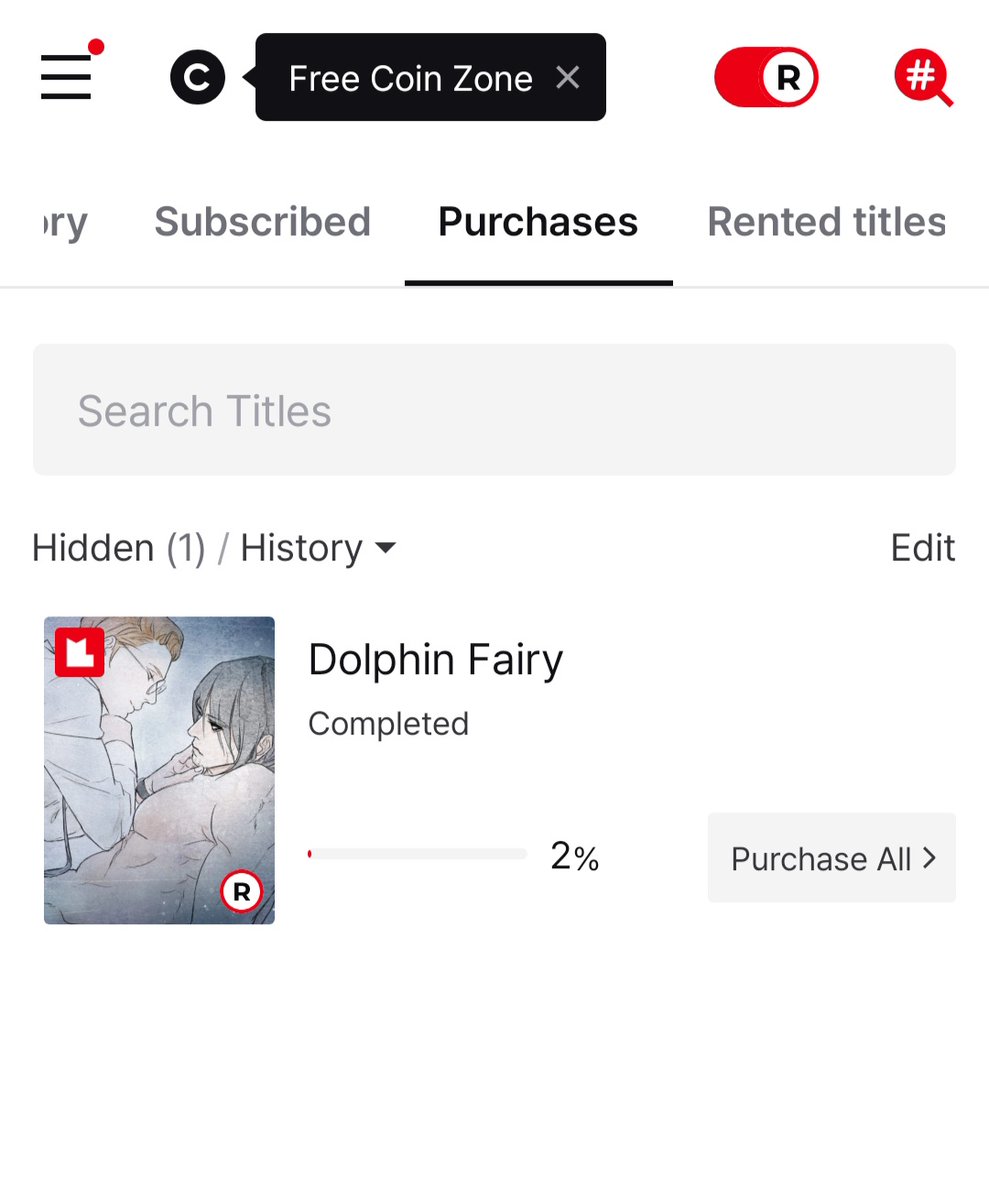 Royailove's tweet photo. @hoemycass Not sure if this "hidden" section under purchases is affecting the count on the app side https://t.co/WlBLYf8rp0