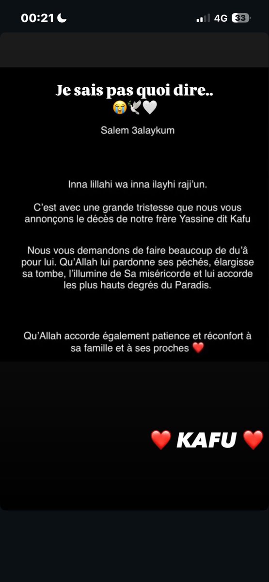 Olforever6971's tweet photo. RIP KAFU 🙏c’était vraiment un bon gars bon délire et très sociable #TeamOl https://t.co/VApMoSFvtk
