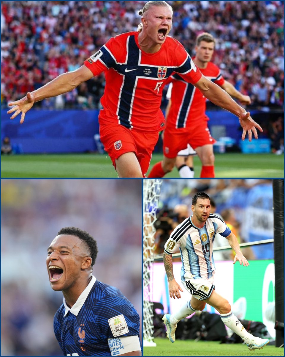 SiaranBolaLive's tweet photo. UNTUK PERTAMA KALINYA SEPANJANG SEJARAH PIALA DUNIA ADA 3 PEMAIN YANG MENCETAK 7 GOL!!

ERLING HAALAND⚽️⚽️⚽️⚽️⚽️⚽️⚽️
KYLIAN MBAPPE⚽️⚽️⚽️⚽️⚽️⚽️⚽️
LIONEL MESSI⚽️⚽️⚽️⚽️⚽️⚽️⚽️ https://t.co/y3MBHP6ZKG