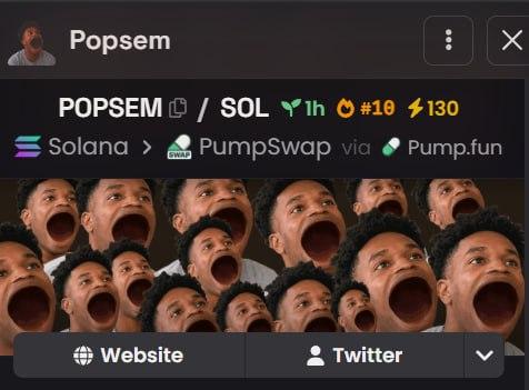 popsempop's tweet photo. $POPSEM top 10 Dex https://t.co/i2Si8TDg0v https://t.co/Wor9XgHyCy