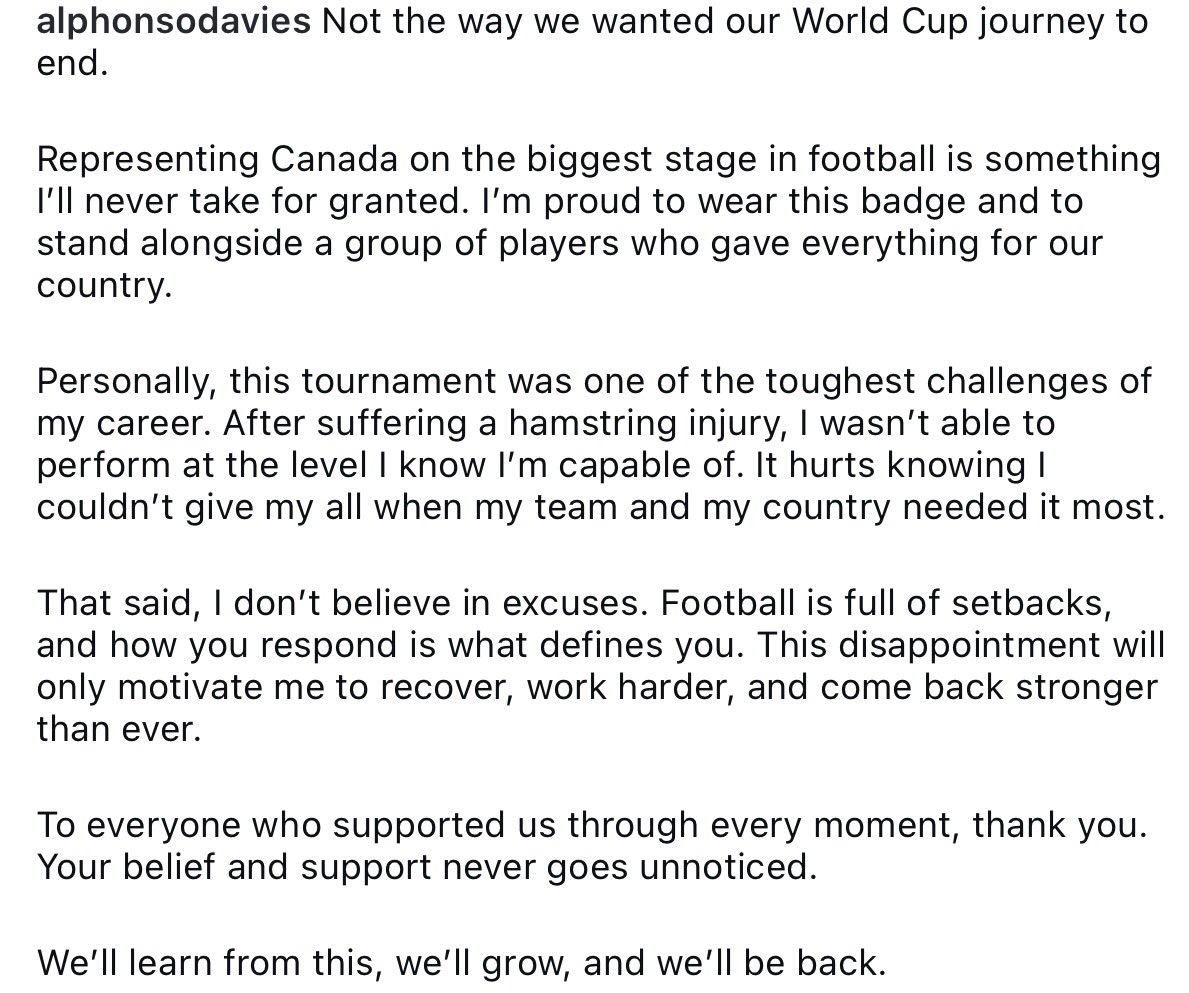 FaizalKhamisa's tweet photo. Alphonso Davies shares a message on Instagram. https://t.co/PoOqqqmepY
