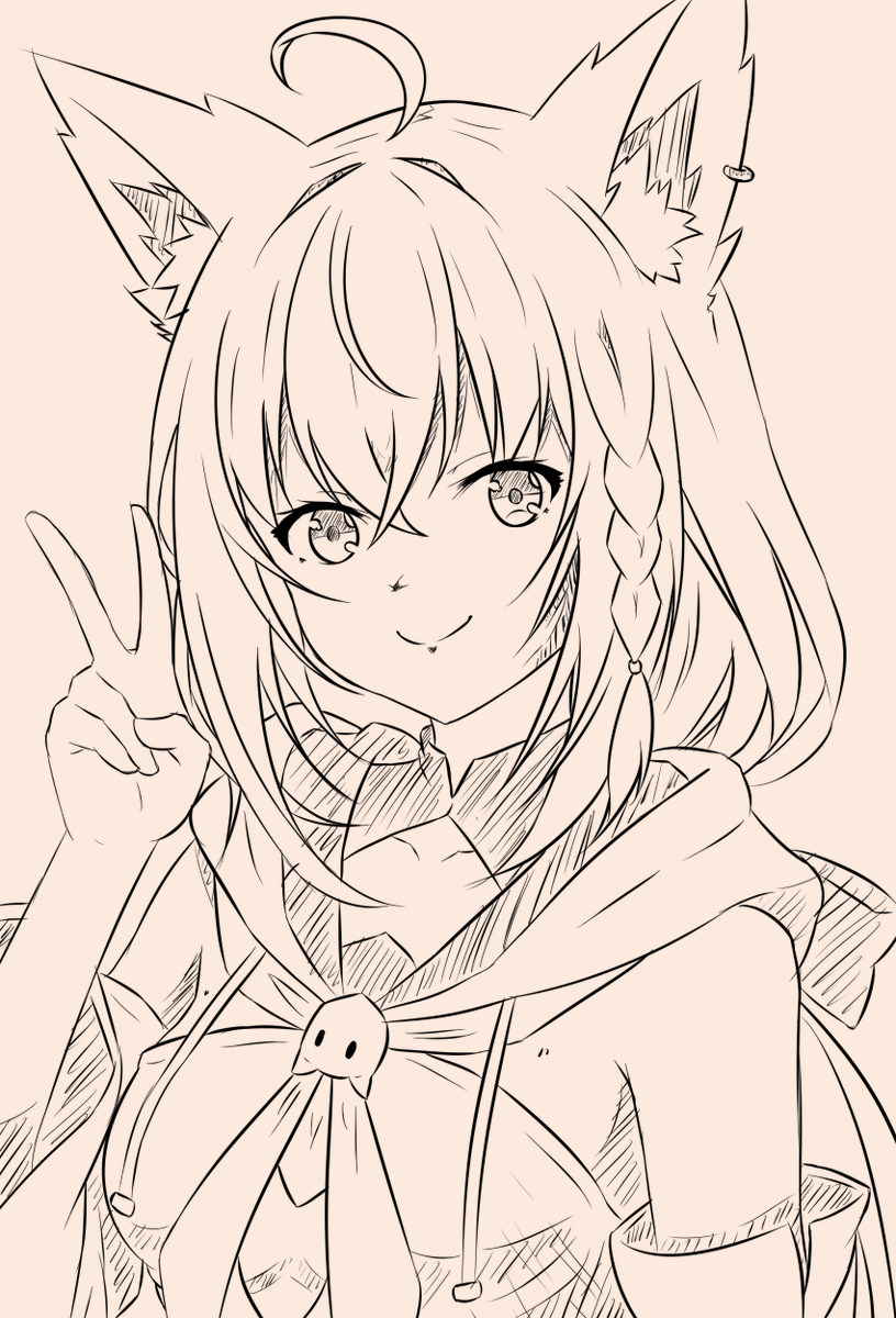 kextuki_draw's tweet photo. ピース
#絵フブキ https://t.co/secaTyvar5