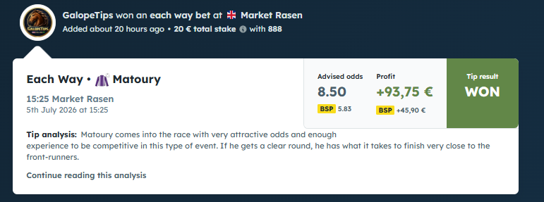 gallop_tips's tweet photo. @MarketRasenRace BoooM!!! https://t.co/u0rSY5QCHQ