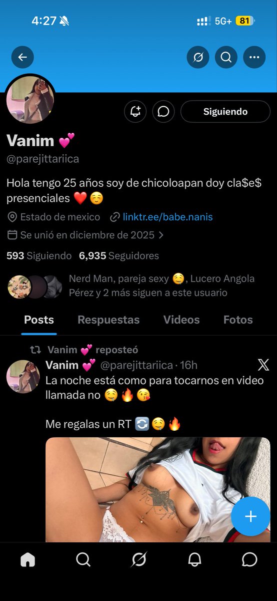 RodrigoS76634's tweet photo. @noe_cruz62323 Este perfil siempre me ha dado curiosidad. Estaría chido que te aventaras a ver si es real!
Yo ando fuera de la ciudad por tiempo indeterminado y no tengo manera de comprobar o probar ni una de las chicas jeje
Saludos mi buen https://t.co/fxzROw1ORa