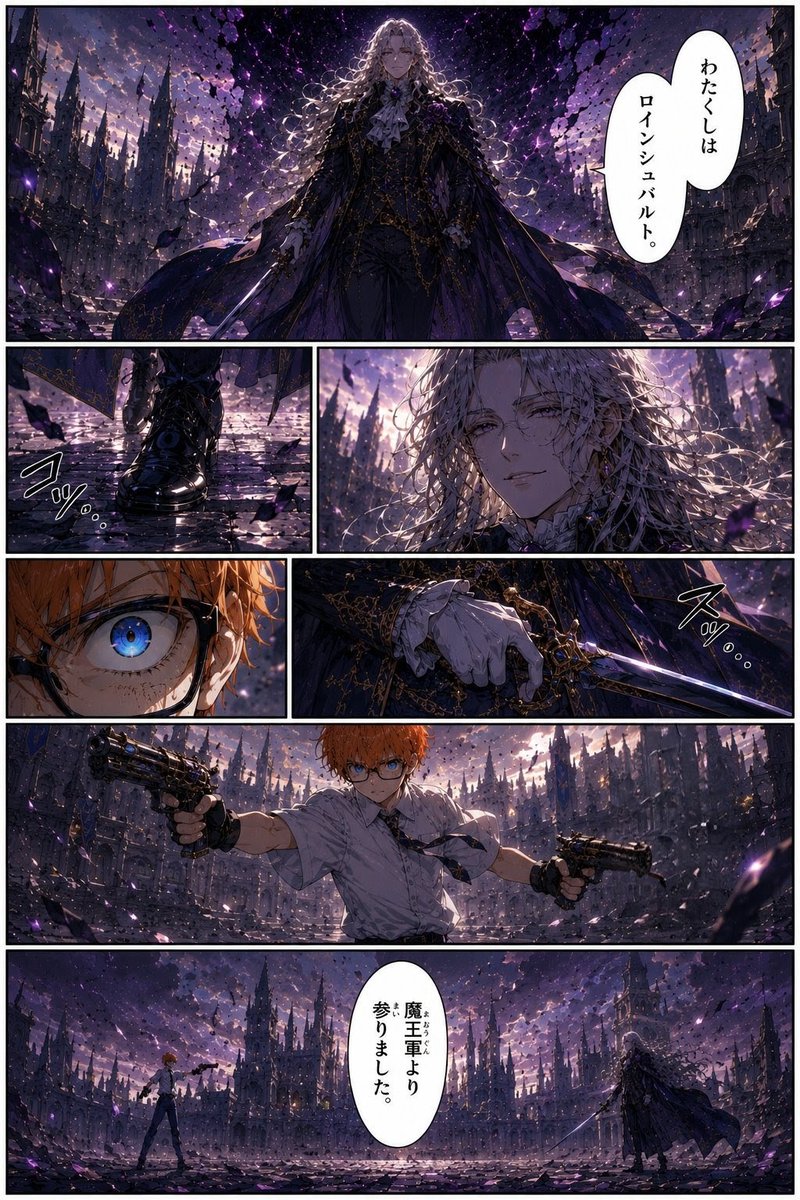 SKYRED_AI's tweet photo. 【【流星の光弾】ヘリオス＝クロウハート VS 魔王軍【不老不死、不滅の貴族】ロインシュバルト】
聖なる光が満ちる魔術学園の訓練場。ヘリオス＝クロウハートは、姉のような立派な探究者になることを夢見て...

⬇バトル結果をチェック！
https://t.co/5PwTF707Qy
#オリキャラバトル https://t.co/OBpoIvRaZD