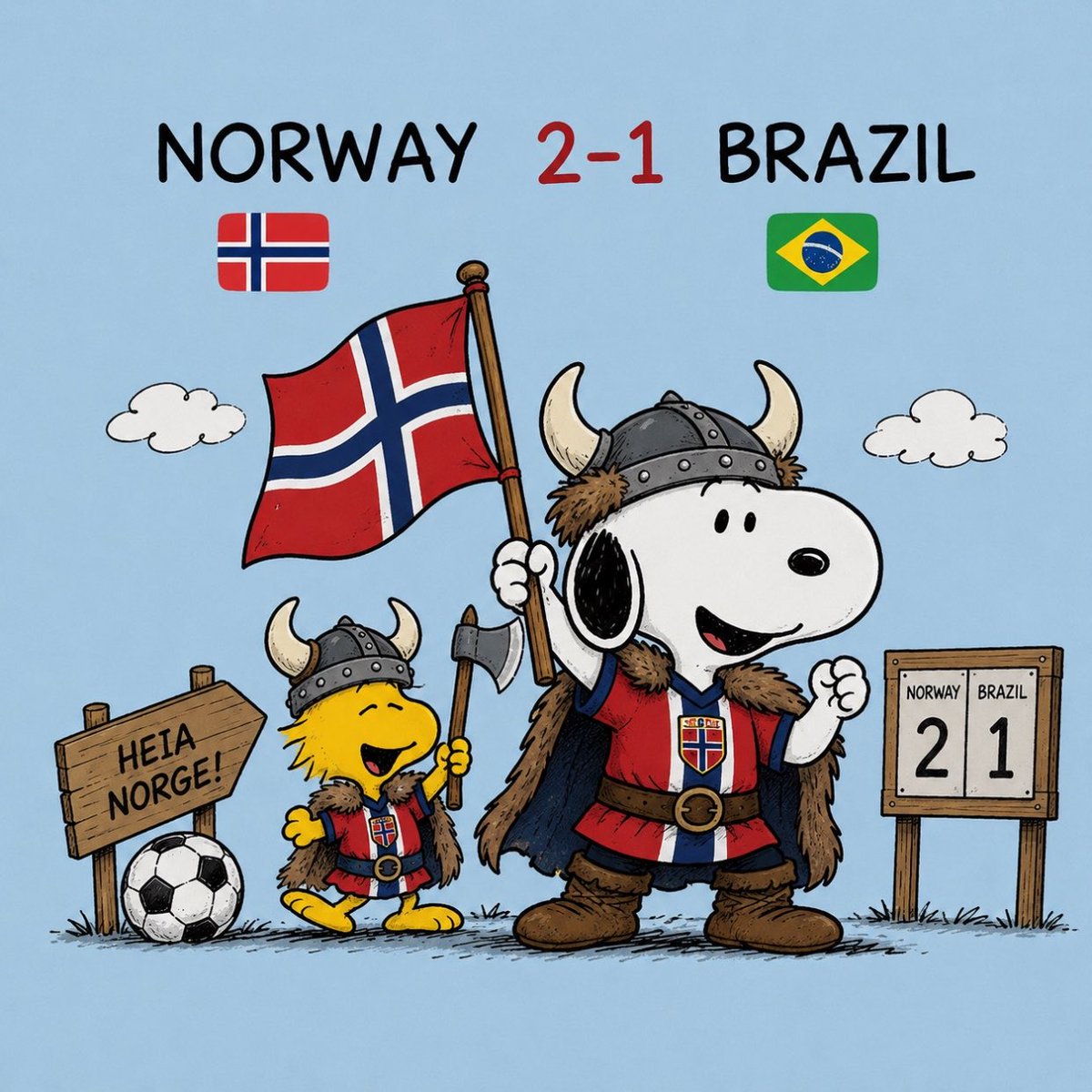 SnoopyVibep4's tweet photo. 🇳🇴⚔️ The Vikings have spoken… and Snoopy is celebrating! 🐶🔥 https://t.co/PBnyzT9AXc