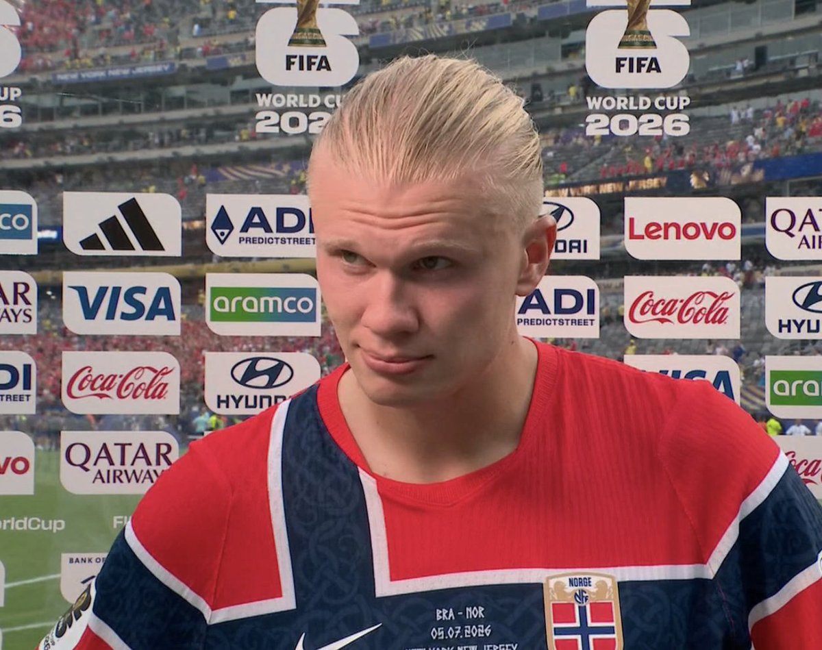 TouchlineX's tweet photo. 🚨🗣️ 𝗡𝗘𝗪: Erling Haaland: "I have peaked a few times during this tournament, but every time there is a new peak."

"If I receive one or two chances, they usually end up in a goal. I don't really know what I do, this is just the way I am. It's all about staying focused, and when the chance comes, I know exactly what to do."