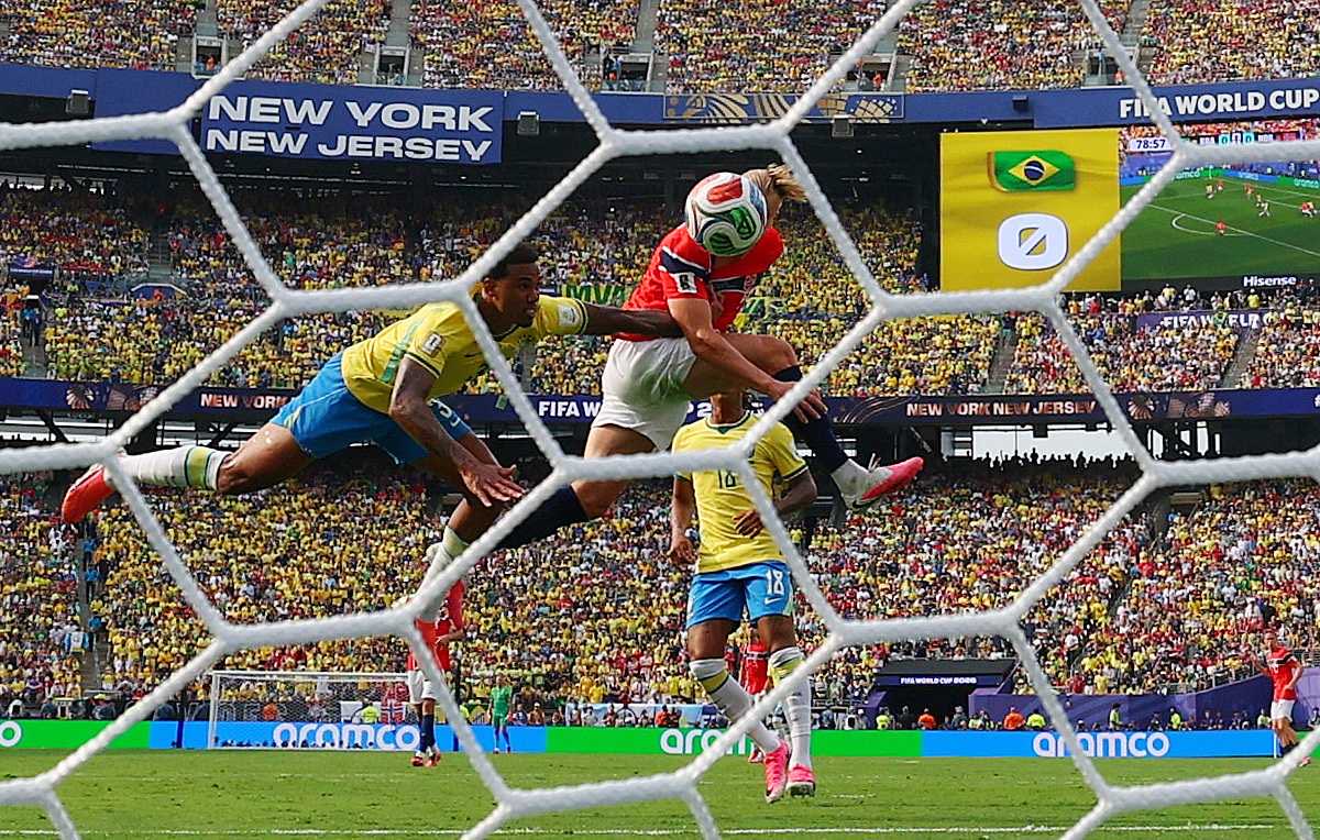 Quojocrypto's tweet photo. 🇧🇷 vs 🇳🇴 — Haaland just humbled Brazil!

Header to open the scoring + stunning long-range rocket. Brace in the Round of 16 sends Norway to the QUARTERFINALS for the first time in history!

Erling Haaland isn’t just participating in the World Cup — he’s taking over. 
What a tournament! ⚽️🏆
Who stops this guy? 
#Haaland #WorldCup2026 #Norway