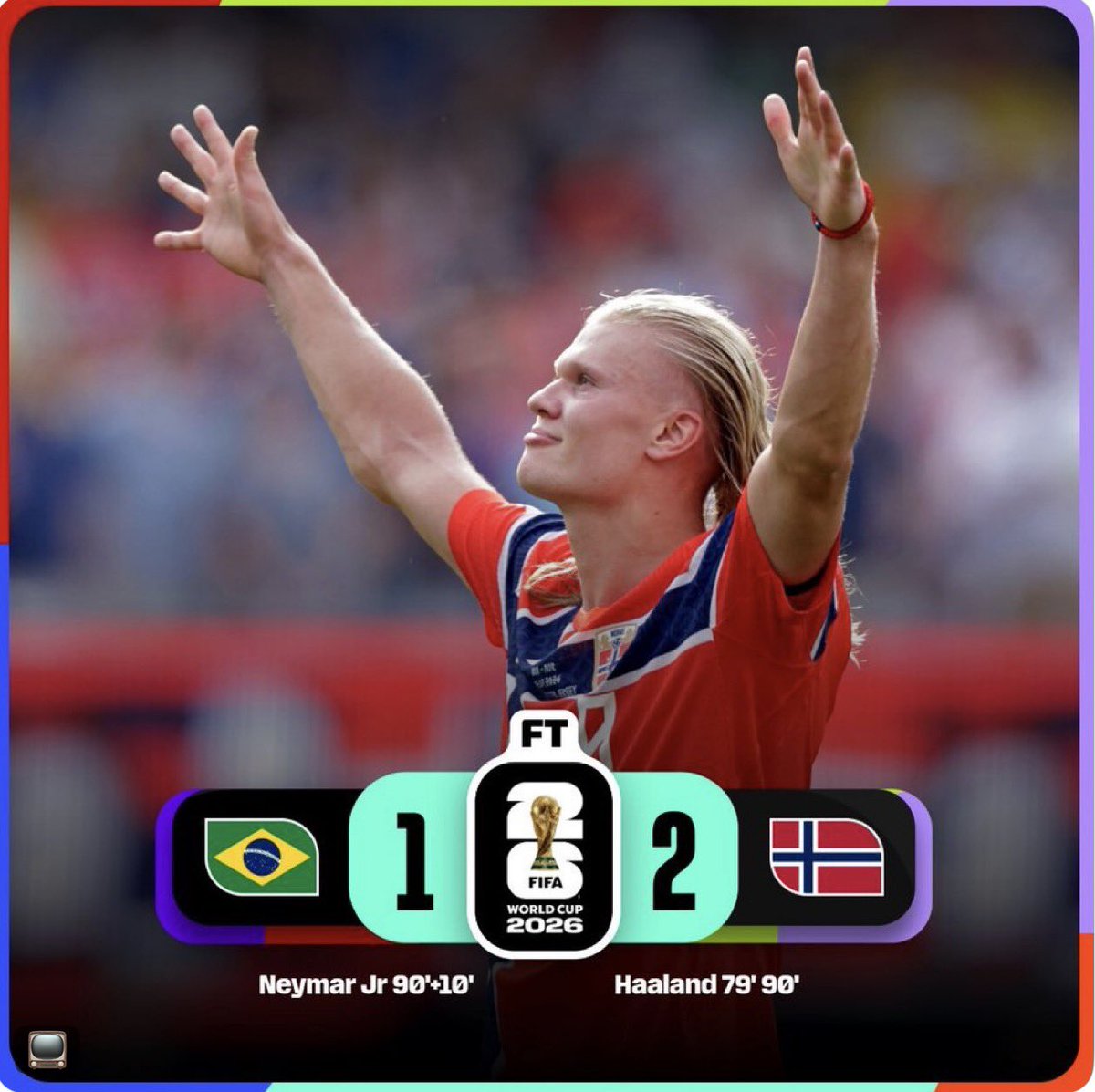 jornadas87's tweet photo. 🚨 BRASIL FUERA DEL MUNDIAL 2026 🚨 

Noruega hace historia y elimina a Brasil 2-1 en Octavos de Final

😱⚽ Lo que nadie esperaba pasó en el MetLife Stadium de Nueva Jersey. Un doblete de Erling Haaland (79’ y 90’) liquidó las ilusiones de la Verdeamarela, que llegaba como una de las favoritas al título bajo el mando de Carlo Ancelotti. 

Brasil tuvo la chance de adelantarse temprano, pero Bruno Guimarães falló un penal en el primer tiempo. Neymar descontó de penal en el tiempo agregado, pero ya era demasiado tarde para forzar el alargue.

Con este resultado, Noruega logra algo histórico: por primera vez en su historia alcanza los cuartos de final de un Mundial, y ahora esperará al ganador de México vs. Inglaterra.

💬 “Es un jugador increíble. Acaba de ganar la Premier League, así que… respeto para él” — Haaland, sobre un rival brasileño.

Brasil se despide en octavos, repitiendo la racha negativa de las últimas ediciones (cuartos en 2018 y 2022) pero ahora con una eliminación aún más temprana. 💔

¿Se veía venir esta caída de los pentacampeones? 👇

#Mundial2026 #Brasil #Noruega #Haaland #Neymar