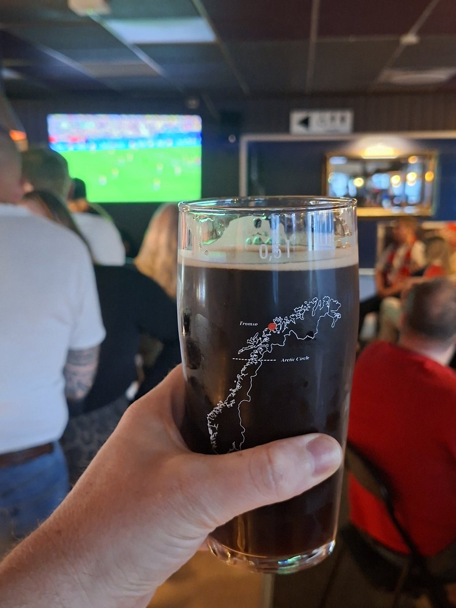 PaliparanDotCom's tweet photo. Back to "live" tweeting: I made it to Kirkenes, Norway, and what a moment to be here. Great fun to see this brilliant team beat Brazil and go through in the FIFA World Cup. Too bad I had to sell a kidney for the €17 pints of (admittedly great quality!) Spitsbergen stout.. https://t.co/0IB72vW2oG