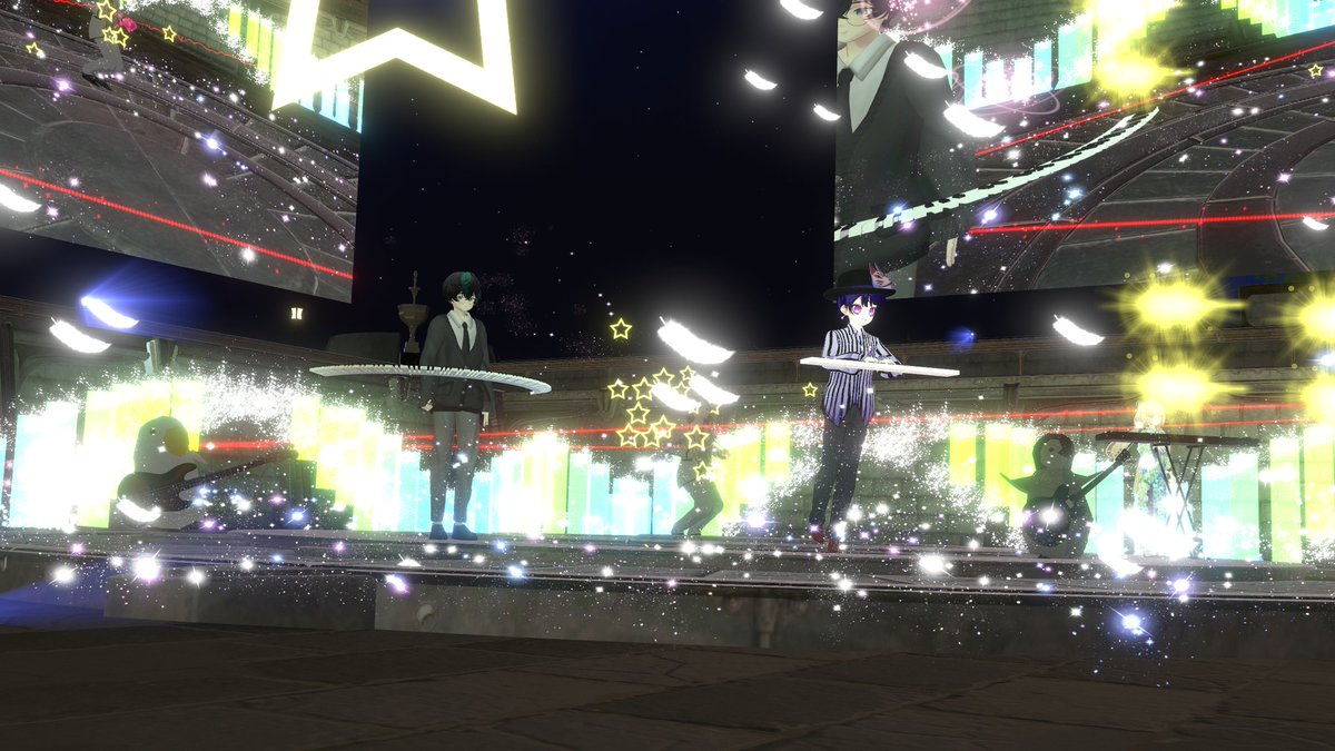 H2Laurant's tweet photo. 土曜日はルミナライブを初めて見に行きました。
はじめに、注意事項やステージにハートを飛ばしたりできる等の説明タイム。
麒麟座さんのライブ開始。さっそくステージがハートだらけで埋めつくされる。
曲との間にハートの表示オフにして見やすくした。
歌唱力も演奏もスゴかった。
#VRC_Lumina https://t.co/y9KDGpV7Oe