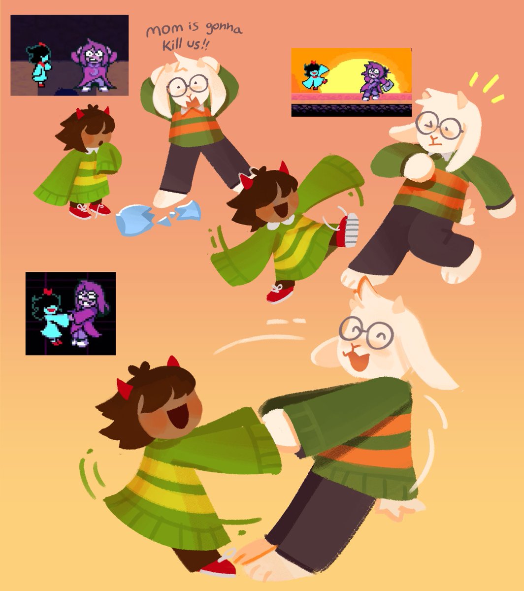 MagentaSnail's tweet photo. seth and aqua are basically young kris and asriel
#deltarune #deltarunefanart #deltarunespoilers https://t.co/pDHH98u9FR