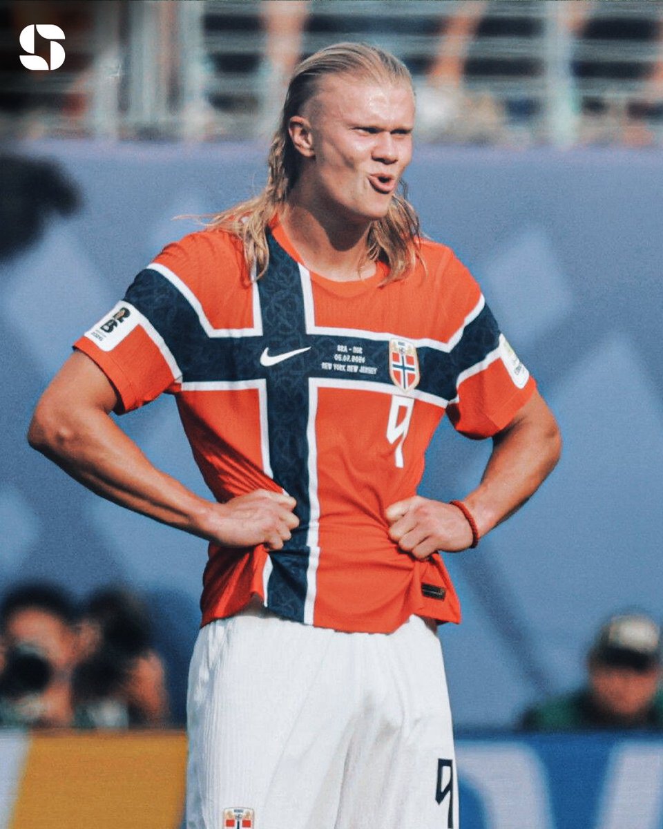 Squawka's tweet photo. Erling Haaland's game by numbers vs. Brazil:

30 touches 
12/13 passes completed
4 touches in opp. box 
4 shots 
4/4 aerial duels won 
3 shots on target 
2 chances created 
2 goals 

27 goals in his last 14 competitive games for Norway. 🤯 https://t.co/Pd7Sa4Hd5g