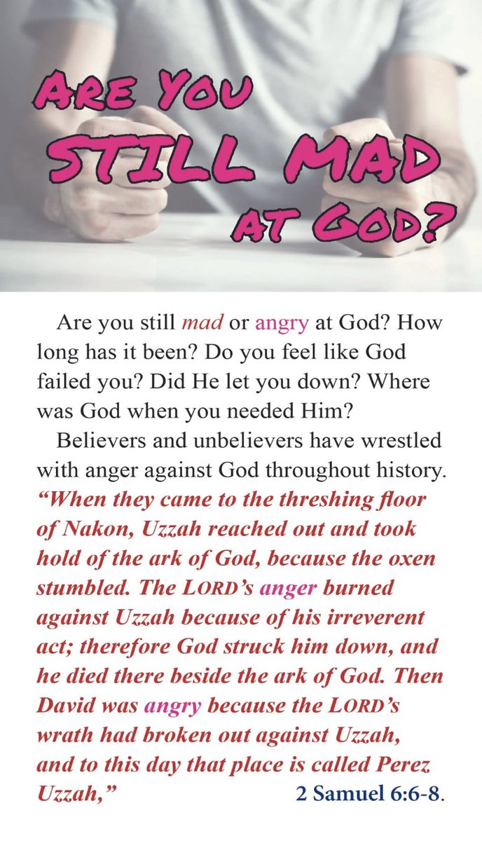 GOSPELTRACTSOC's tweet photo. 💔 Are you still mad at God?
Life can leave us with deep hurt, unanswered questions, and broken hearts. But God hasn't turned away from you. 
https://t.co/DNayaVregI
#GospelTractSociety #ShareTheGospel #JesusSaves #Faith #HopeInChrist https://t.co/6iGv97qS3u