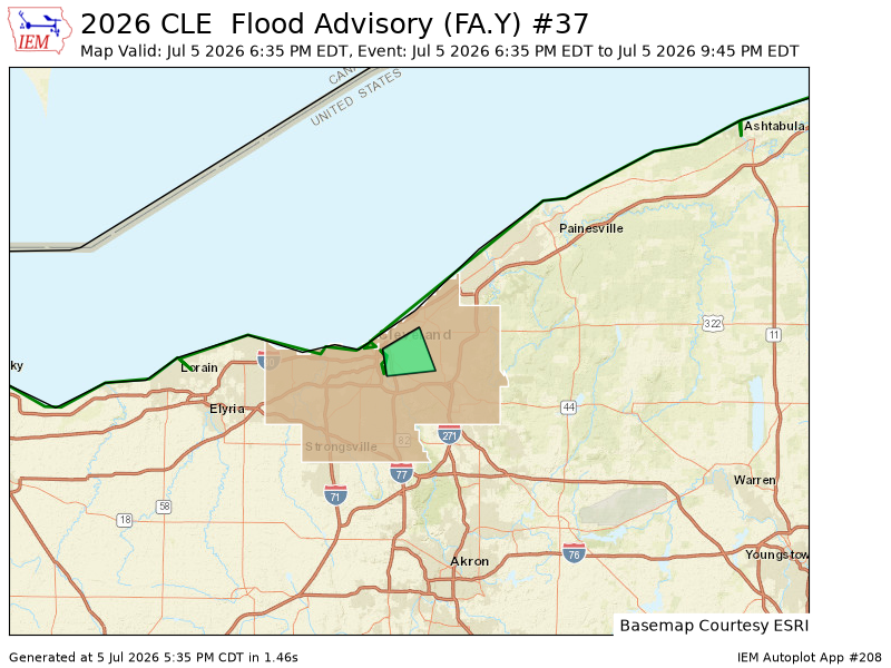 DynamicWx_OH's tweet photo. CLE issues Flood Advisory for Cuyahoga [OH] till Jul 5, 9:45 PM EDT https://t.co/HO8wEaY2FI https://t.co/uyLwnKWkHZ