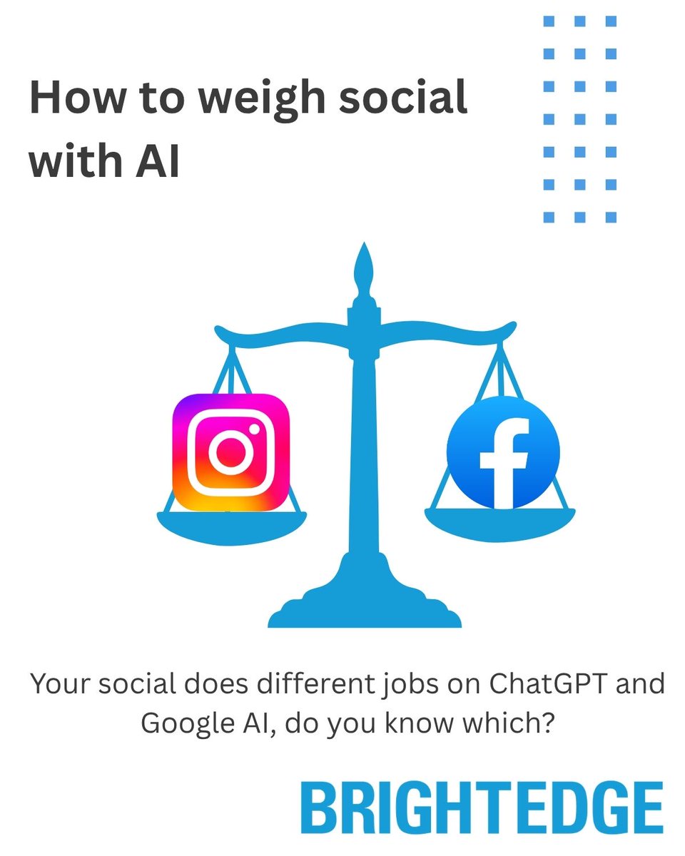 jimyu's tweet photo. 1/5 ⚖️ Your social channels do DIFFERENT jobs on ChatGPT vs Google AI. Most brands don't know which.
We turned @brightedge AI Hyper Cube on where Instagram and Facebook actually get cited 📊
Same platforms. Completely different roles depending on the engine. 🎯
#BrightEdge #AISearch #GEO