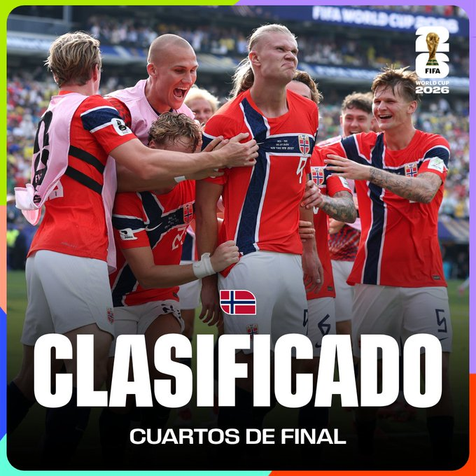 romanomad82's tweet photo. #Mundial2026 #FWC26 #FinalStage 1/8 Final. #Game91 #BRAvsNOR 1-2. Neymar #BRA / Haaland x2 #NOR Victoria merecida de #NOR con dos buenos goles de Haaland, de cabeza y disparo desde la frontal. Manejaron la pelota ante la falta de medios y de talento de #BRA MVP: Haaland #NOR https://t.co/mh1oUhztp6
