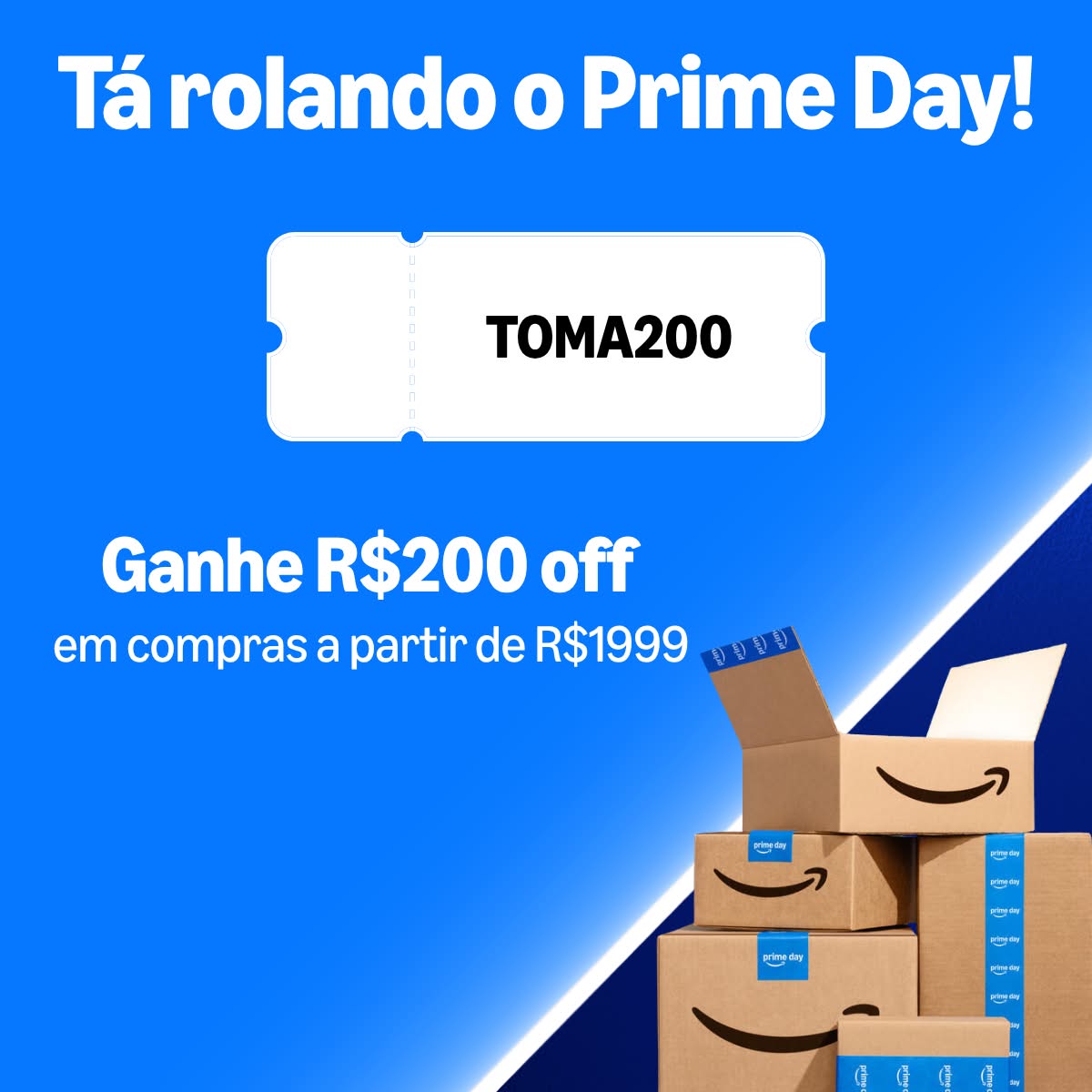 Cahpromos's tweet photo. 🚨Novo Cupom Amazon
#EsquentaPrimeDay

🛍️Ganhe R$200 off em compras a partir de R$1999
🎟️Use o cupom TOMA200 (Exclusivo Prime)
📌Resgate aqui: https://t.co/o3aUtZniH5

📌Assine o Prime: https://t.co/1FgKryu8X7 https://t.co/6jjAubP8LQ