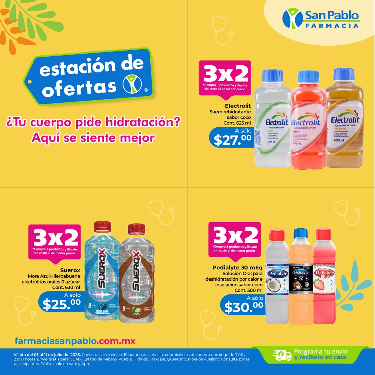 SanPabloFarma's tweet photo. No dejes que la hidratación se quede en la banca. 💙 ¡Mira estas y más opciones en promoción, aquí: https://t.co/nQ4Lo1eNUY ! #EstaciónDeOfertas #SeSienteMejor. https://t.co/D7GXSwk4QN