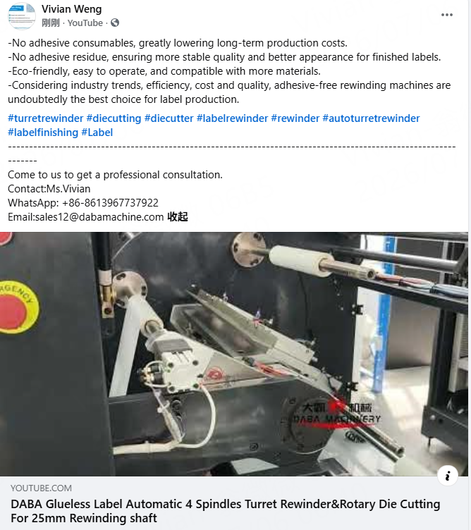 WenzhouDaba's tweet photo. DABA Glueless Label Automatic 4 Spindles Turret Rewinder&amp;Rotary Die Cutt... https://t.co/HHaXG1lQLi via @YouTube https://t.co/vckcea3ofw