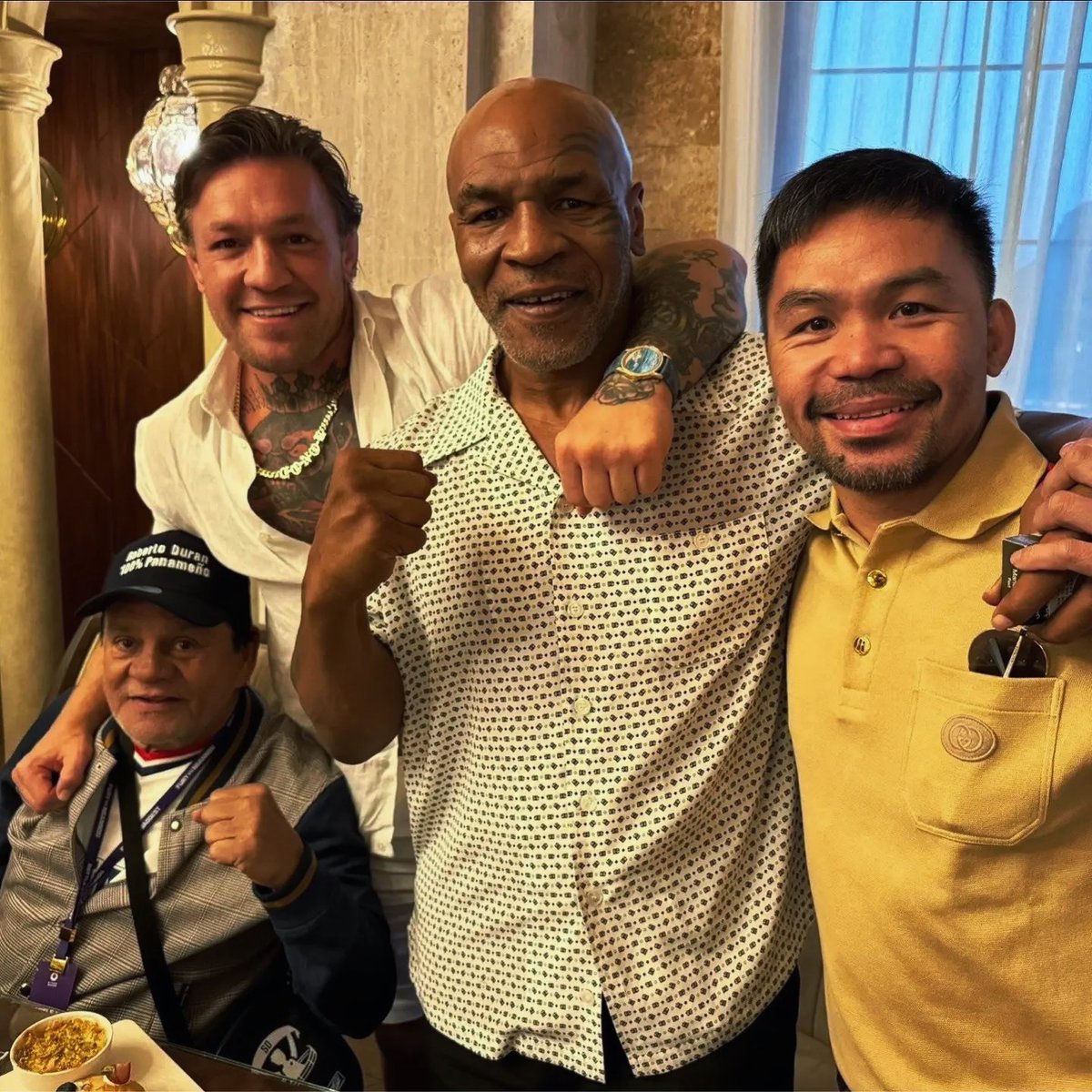 LukeFurryjo's tweet photo. Generational greatness in one frame. Unparalleled résumés. 🥊👑
@RobertoDuranBox: 103-16 🤯
@TheNotoriousMMA: 22-6 🇮🇪
@MikeTyson: 50-6 🥊
@MannyPacquiao: 62-8-2 🇵🇭
#BoxingLegends #UFC #GOATs https://t.co/EWewl3irv4