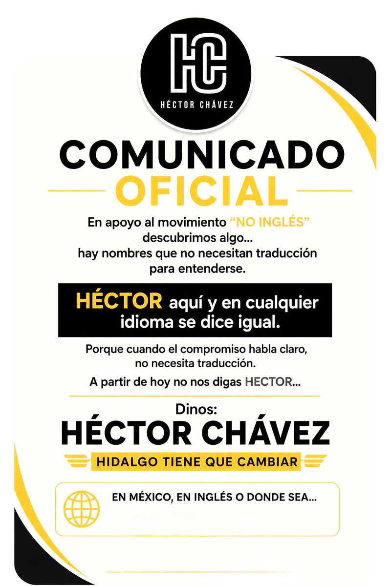 HectorChavezHgo's tweet photo. Traducimos palabras… no compromisos. 
Héctor Chavez aquí y donde sea. https://t.co/nllyvASH9A