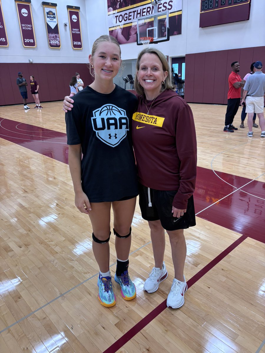 KaylaVarpness's tweet photo. Thank you to the coaches and players at the University of Minnesota for a great Elite Camp! I learned a lot, had fun, and was challenged. I loved touring campus and experiencing the culture you’ve built. Thank you for the opportunity! Looking forward to staying in touch! https://t.co/j5Z5J2RG3f