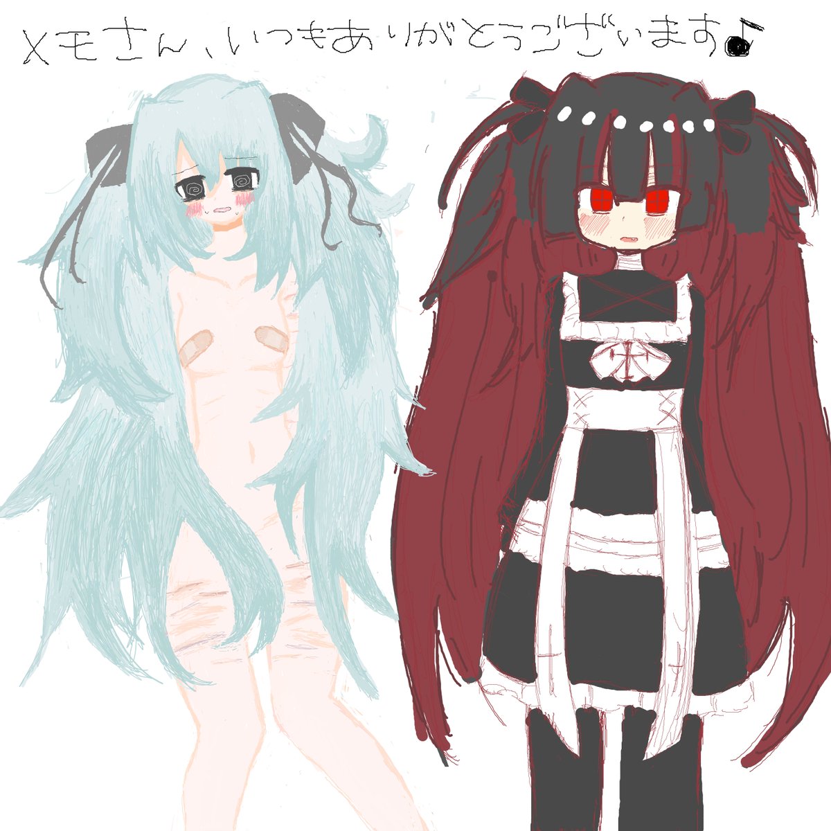 404__4_2's tweet photo. メモさんお絵かきチャットを行いました♪　メモさんの霞ちゃんを描かせていただきました https://t.co/K2P0WMDF0g