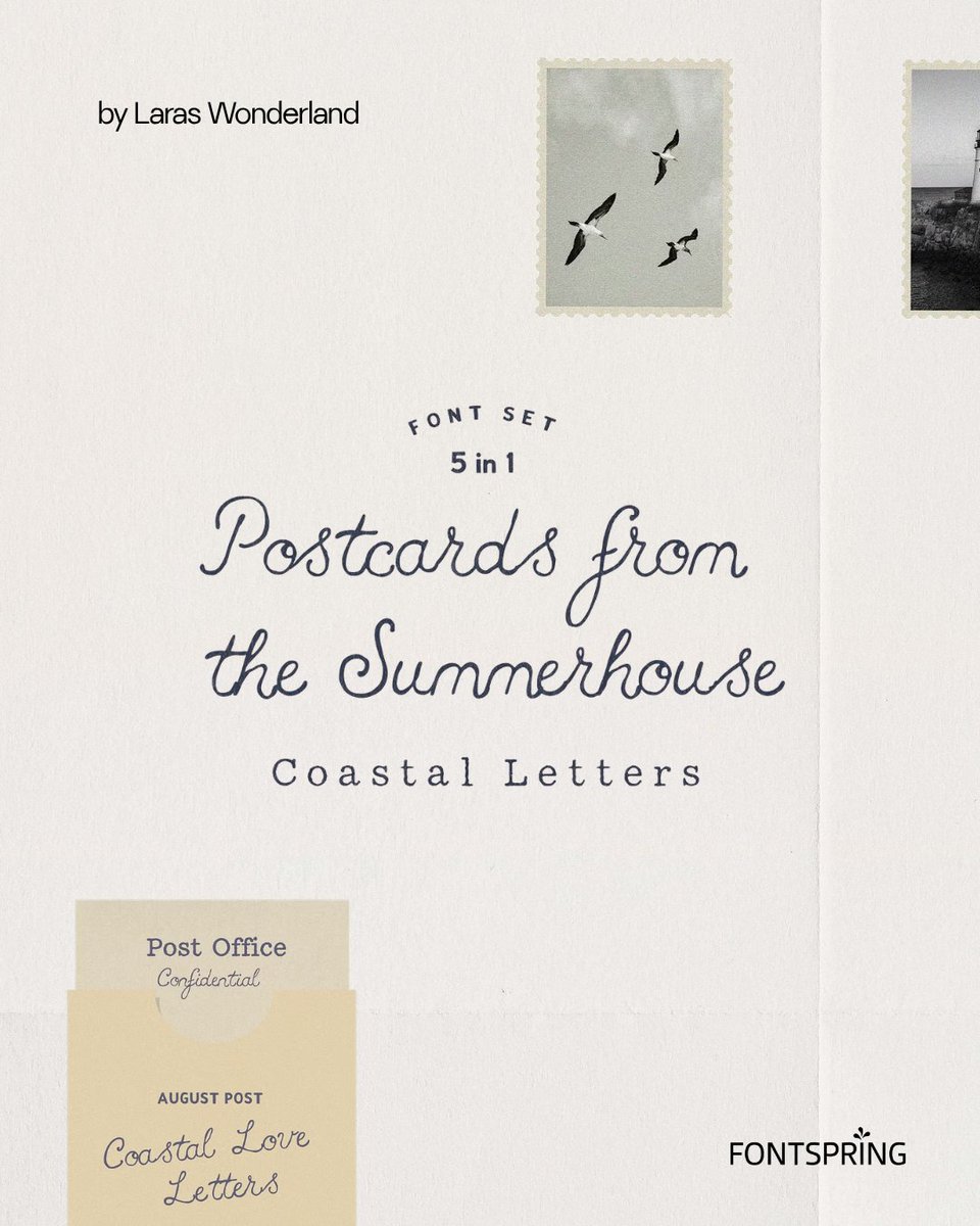 fontspring's tweet photo. It's July, but your typography isn't on vacation ☀️ Think gelato runs, handwritten postcards, farmers' markets, seaside afternoons, and sunsets that stretch a little longer!

🍋 The Lemonade Stand by Laras Wonderland
🌿 A Midsummer Night's Dream by TanType
🍑 Peach Sunday by TD Fonts
🌊 Postcards from the Summerhouse by Laras Wonderland