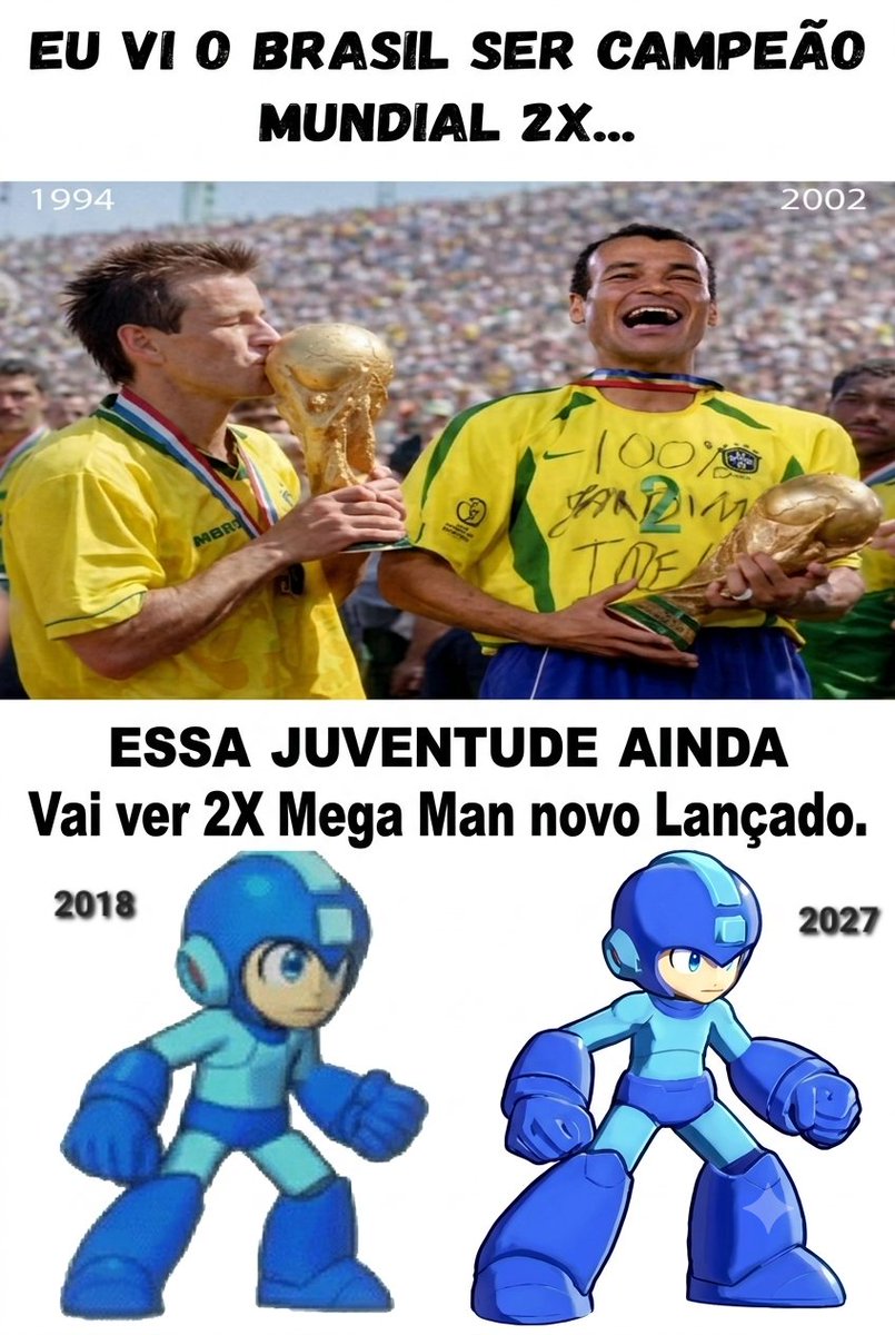 julinhorockman's tweet photo. Pra que essa tristeza pessoal? Mega Man tá de volta, bora comemorar https://t.co/KM5czvFfmB