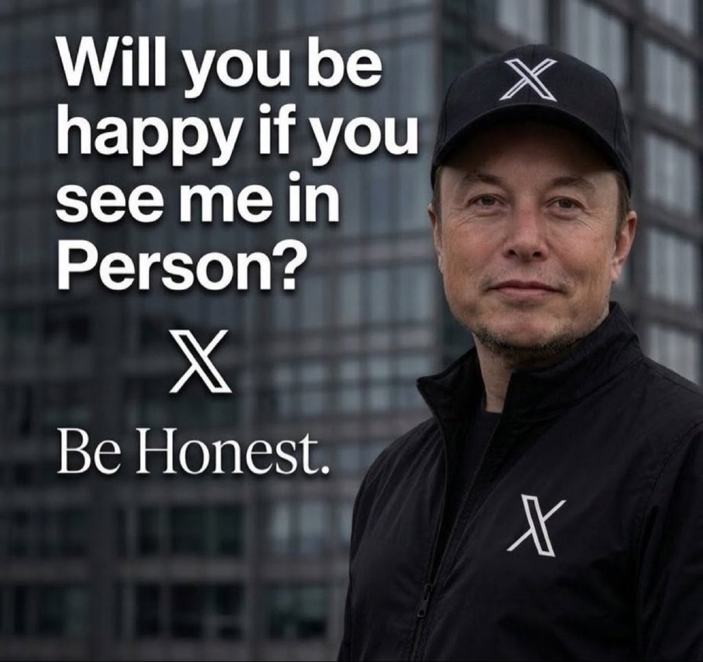 S1Musk's tweet photo. If you met Elon Musk in person, would you actually be happy? Be honest..!! https://t.co/oDfmS9wO09