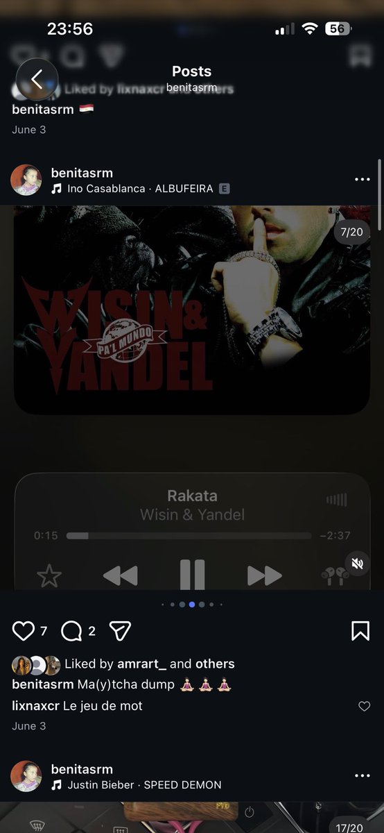 usernali_'s tweet photo. Gt entrain de reregarder mes dumps et ma chanson la + écoutée de juin ct RAKATA si c pas le destin ça https://t.co/hMvXBmrbeM