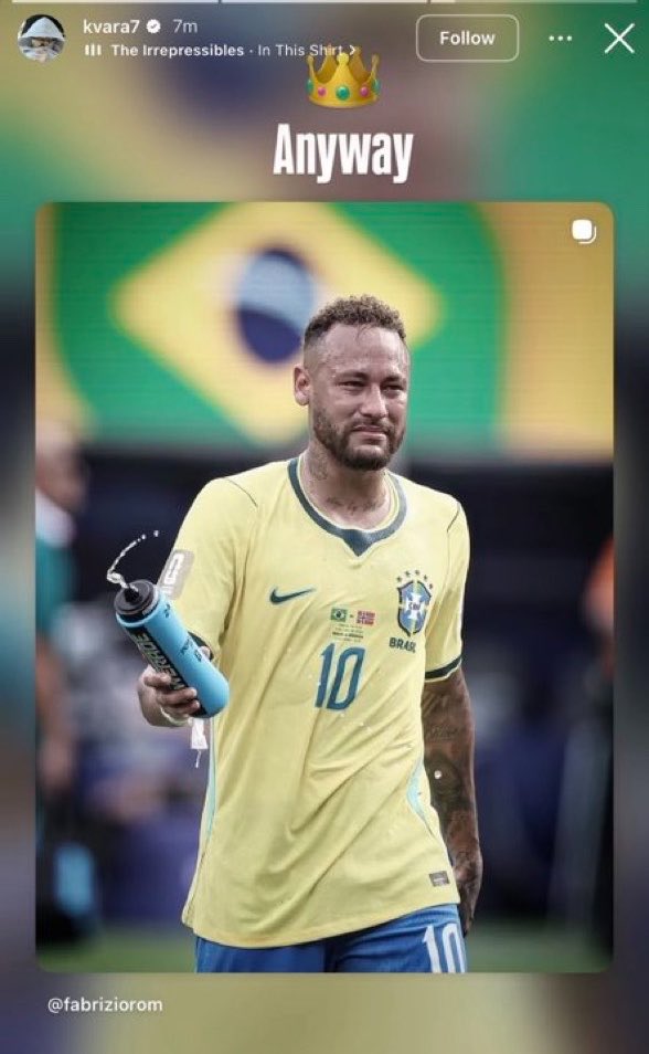 Neycromancer's tweet photo. Khvicha Kvaratskhelia on Insta after Brazil’s elimination - https://t.co/BuFTjWrmQF