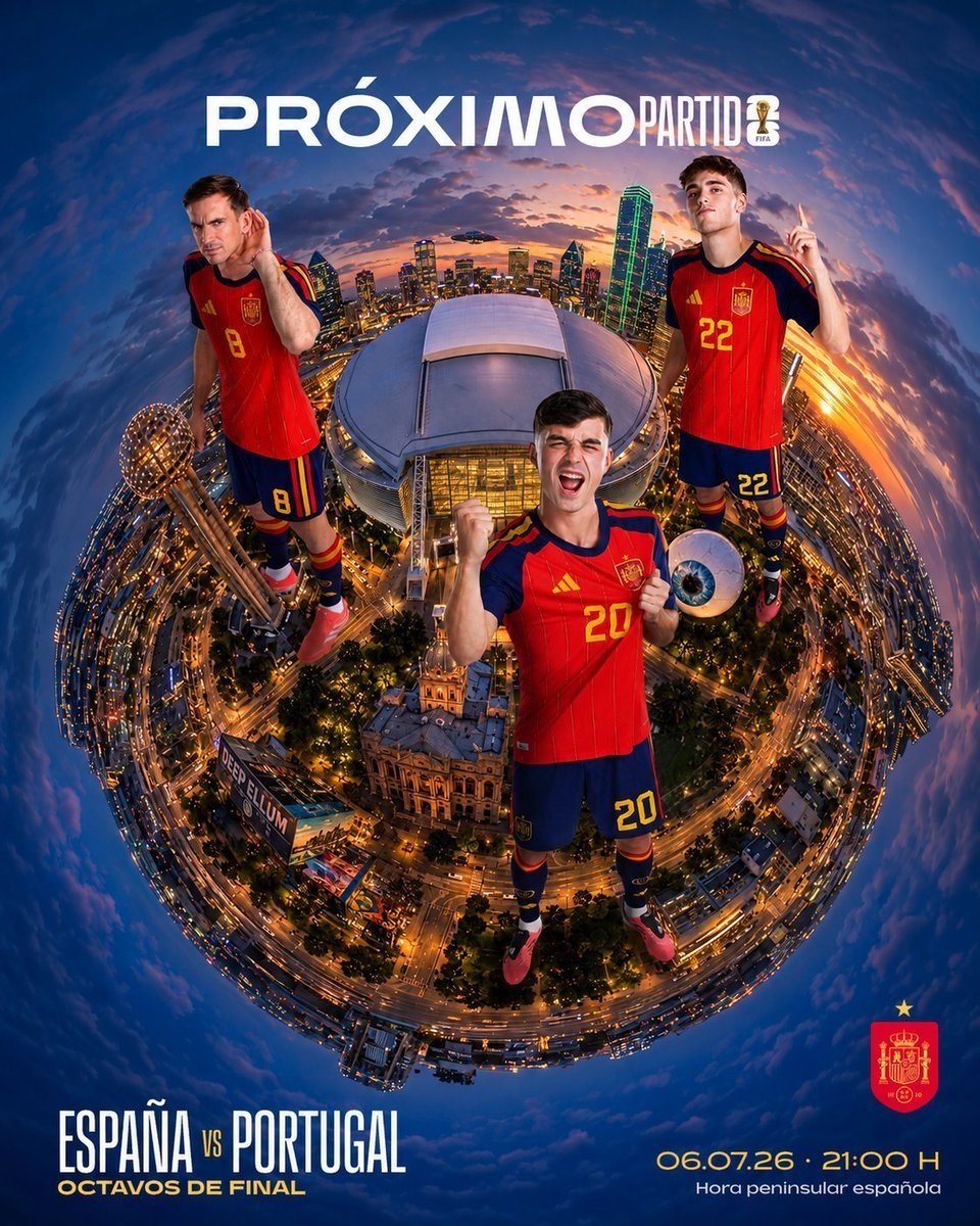 MCeleste1923's tweet photo. 🌎 A @SEFutbol disputa esta noite os 1/8 de final do #mundialdefútbol2026 

⚽ Xogan ás 21h (@la1_tve / @DAZN_ES) fronte Portugal por unha praza nos 1/4 de final do campionato.

🤔 Debutará por fin Borja Iglesias (@BorjaIglesias9)?

🐼 Moita sorte 'Panda'! https://t.co/cmoYQ6EzXm