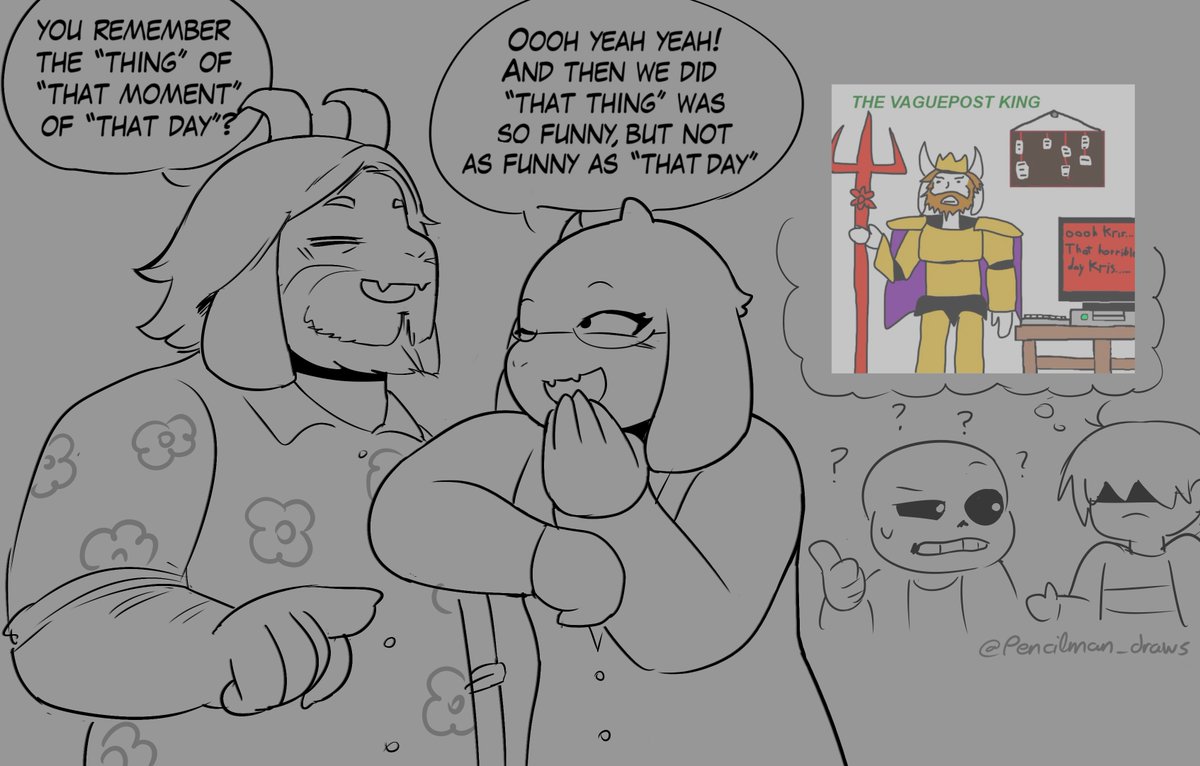 Pencilman_draws's tweet photo. King and queen of vagueposting 
#deltarune https://t.co/223gUy8HgB