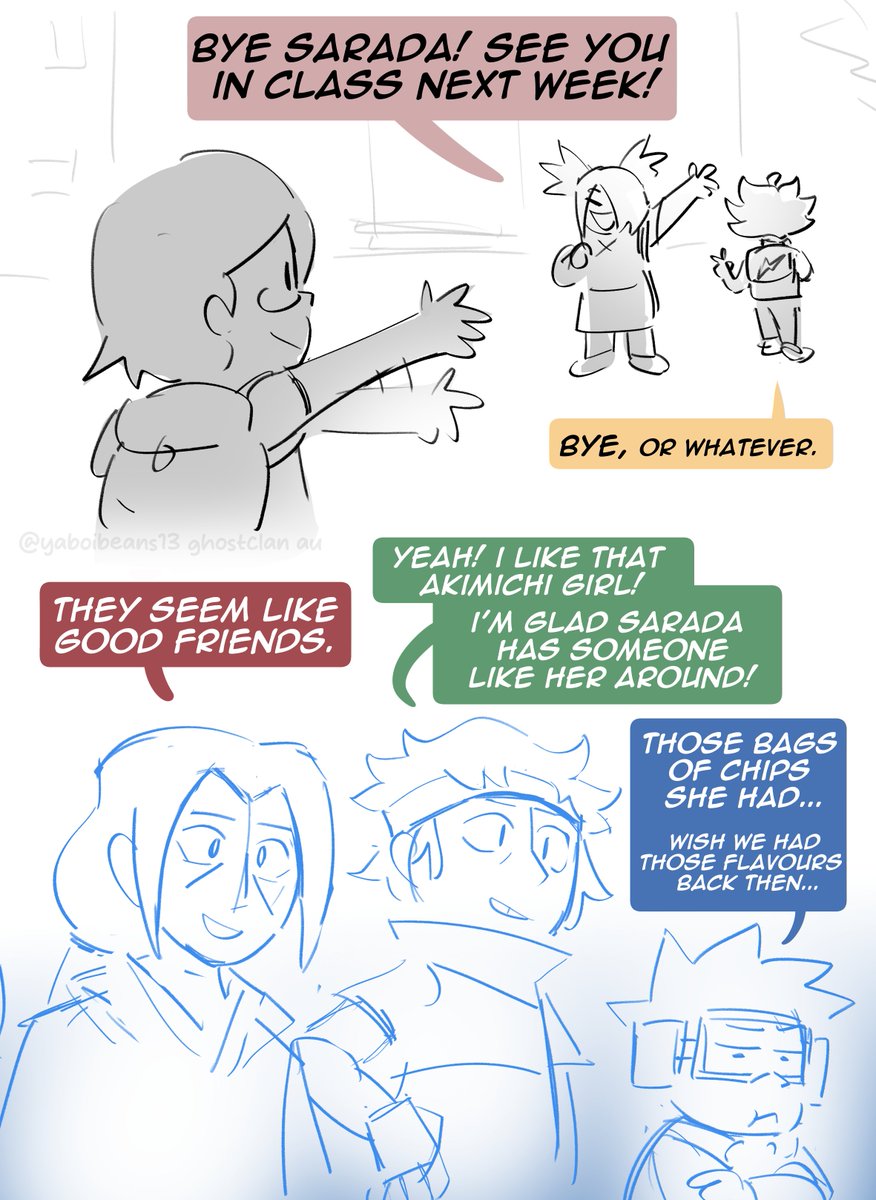 yaboiBEANS13's tweet photo. Tumblr asked about what the ghosts thought about Sarada's friends! https://t.co/c0ZzQoEUU8