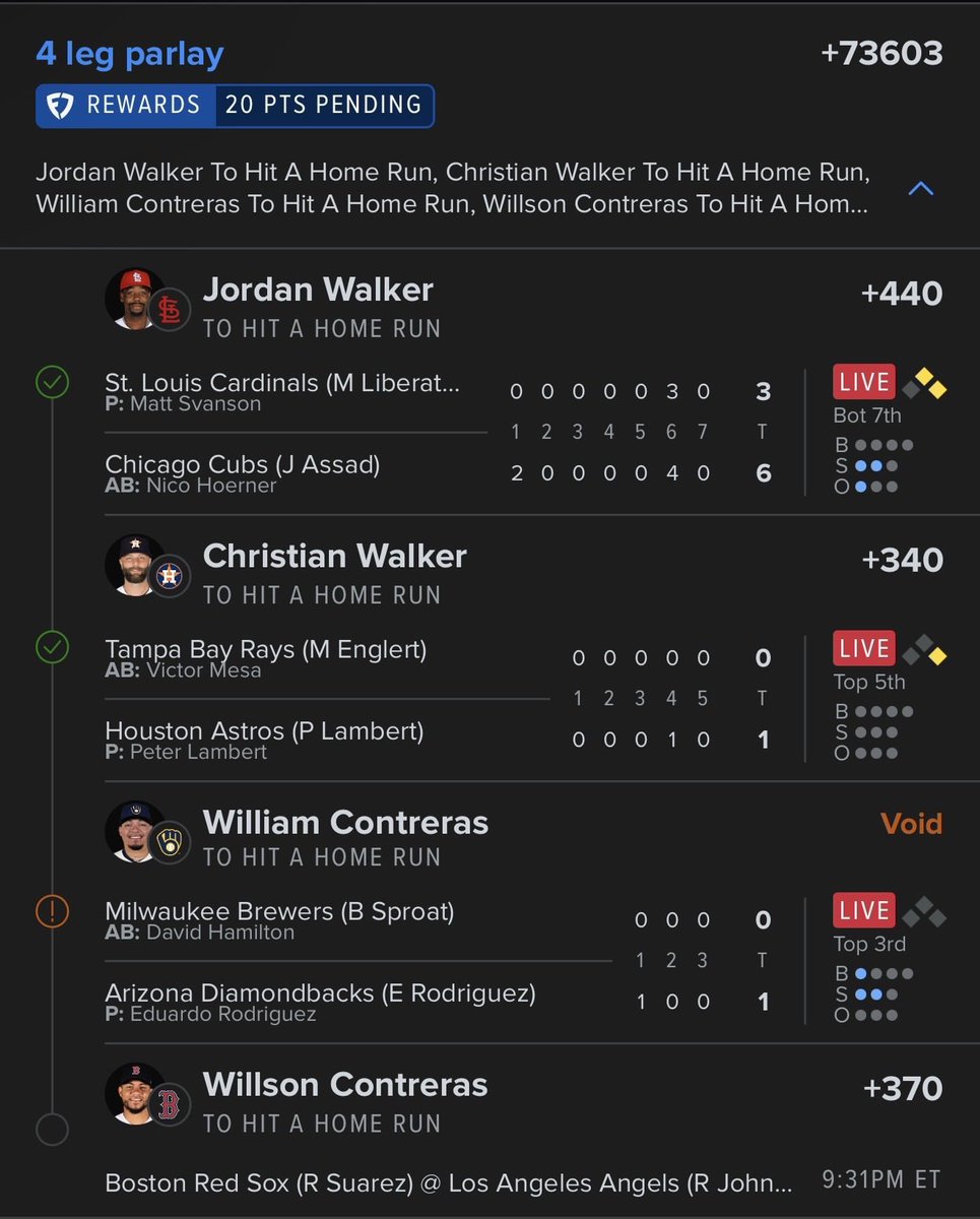 tiggthenigg's tweet photo. We’re all sweating for Willson Contreras🥵

✅ Jordan Walker
✅ Christian Walker
✅ William Contreras

Need a win? ➡️ Click the Link for more  Secured winning picks  in my Comment

#WCBB #NBA #CBB
#Prizepicks #PROPS #POTD
#GIVEAWAY #MLB #Picks
#WAKEANDCASH 
#WNBA #Summerleague https://t.co/RhYShOiucZ