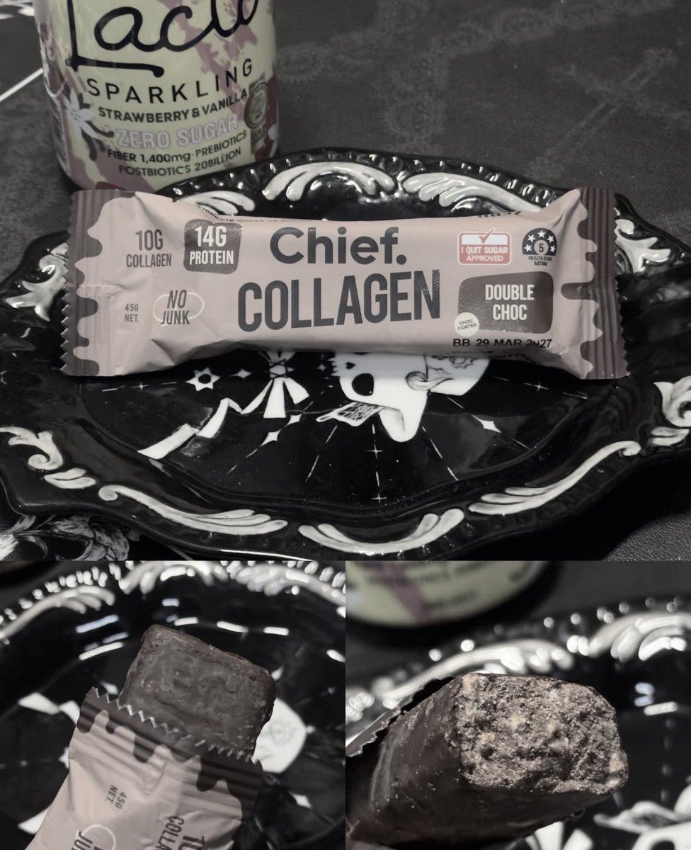 pipispurging's tweet photo. chief collagen double choc protein bar 

14g protein 10g collagen 208 cals https://t.co/LKEmtau4x6