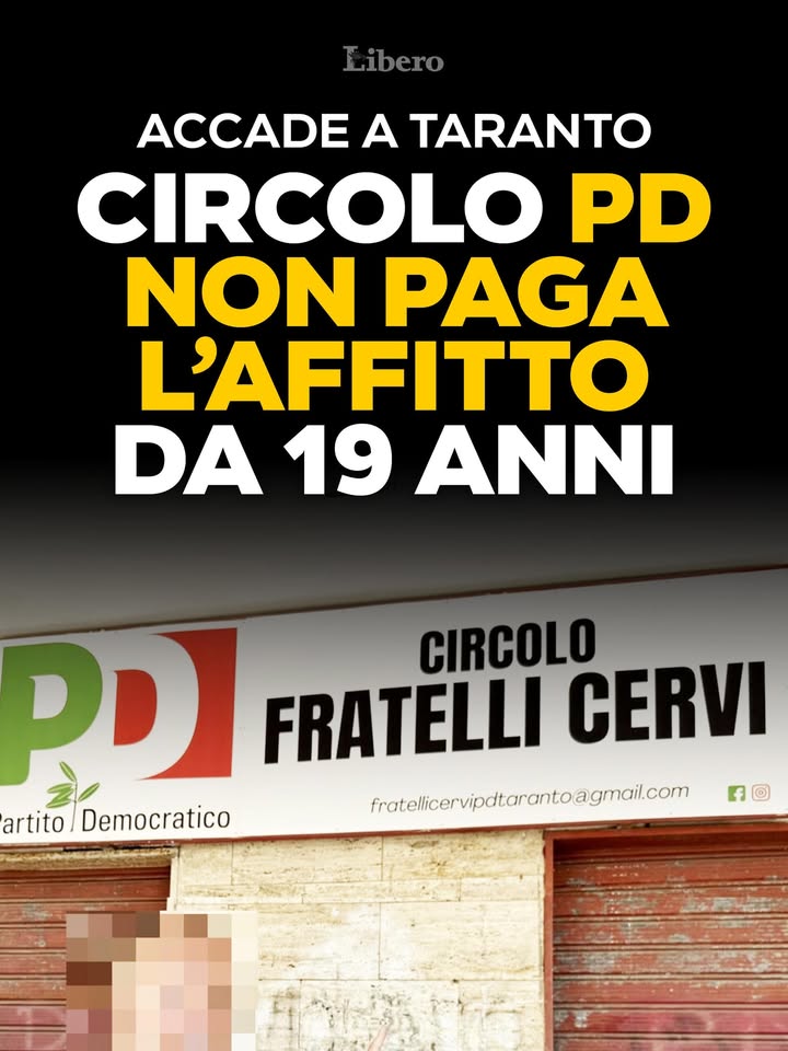 FaniSimonu34434's tweet photo. Buonanotte !
Disonorevole #esempio di ILLEGALITÀ del "Partito chiave" della #Sinistra italiana:
Circolo #PD di #Taranto NON paga l'affitto da 19 ANNI !
Poi...hanno la "faccia tosta" di fare la #morale agli #altri ! https://t.co/hEybXRbbxq