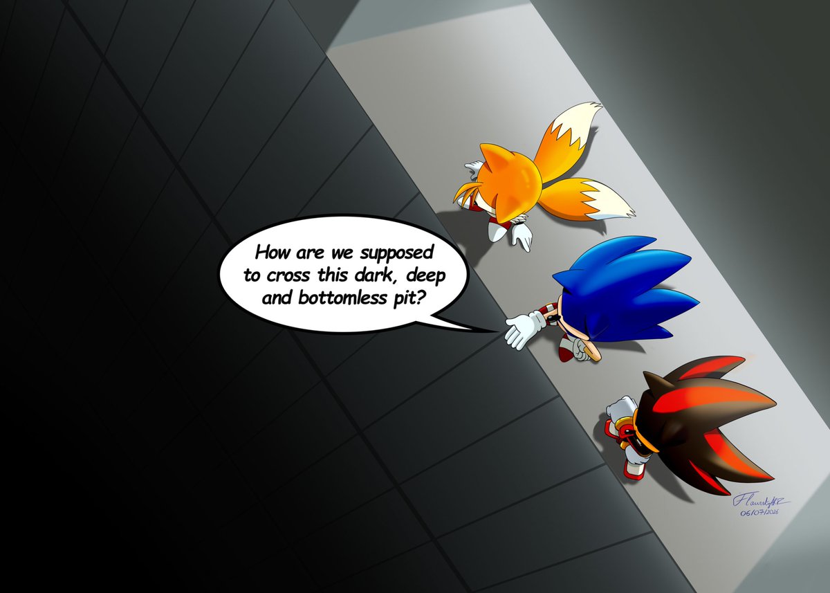 Flauretzartz's tweet photo. A dark, deep and bottomless pit. 🕳️🟡🔵⚫️
暗く、深く、底なしの穴。🕳️🟡🔵⚫️

#ソニかつ
#シャドかつ
#sonic #shadow #tails https://t.co/6h1OLHWsgU