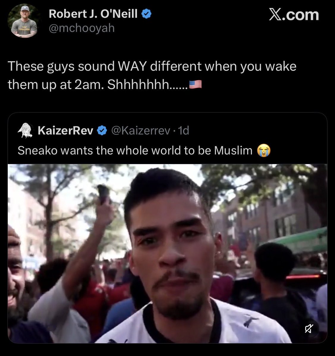 officialrnintel's tweet photo. 🇺🇸⚡️- Robert O’Neill, Osama bin Laden’s killer, comments on Sneako’s rant about making the entire world muslim. https://t.co/vA4cQLmCmg