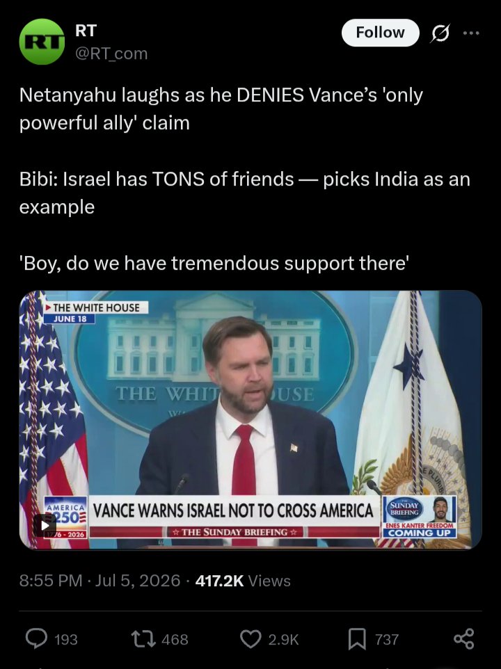neopalmtree01's tweet photo. I'd rather not have India get stuck between these two country.

If its relations trade why not, but if it ever comes to sending soldiers I think GOI would be really stupid if it ever does something like that. https://t.co/vqOkkNOoOp