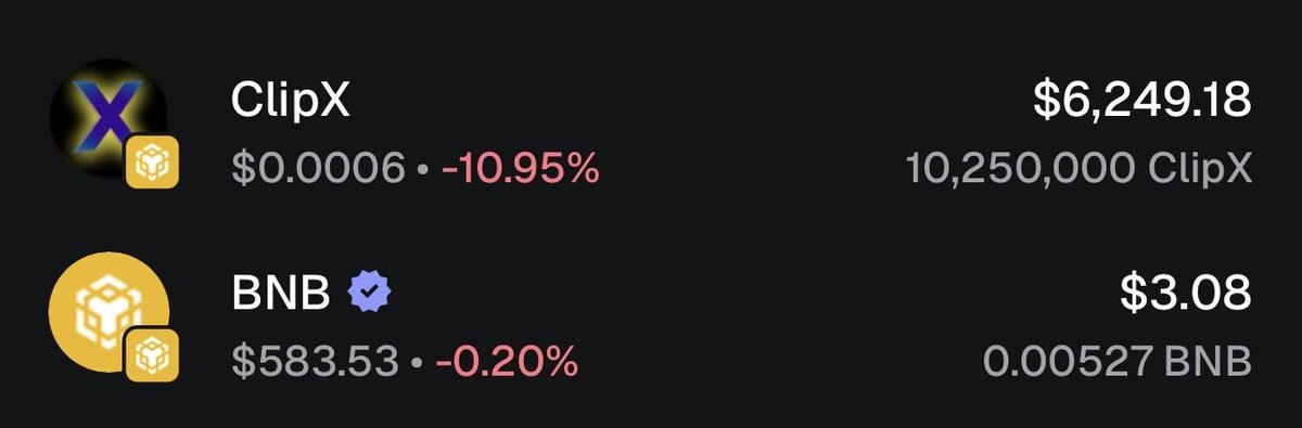bearwithit97's tweet photo. Day 205 — BSC Alpha Wallet

Patience continues to be the greatest edge.

Wallet value: $6,249
Position: 10.25M $CLIPX
Daily PnL: +1.72% (from $6,143 to $6,249)

Today’s recovery may seem small, but it’s meaningful.

After consecutive correction days, seeing buyers step back in is always encouraging.

Markets don’t recover in a straight line.

They build a base first.

That’s exactly what I’m watching.

Even after the recent pullback from local highs, my portfolio is still significantly above where it was just a week ago.

That says a lot about how much the project has progressed in a short period.

I’ve been following ClipX for over 200 days, and one thing has remained consistent:

The team keeps shipping.

The community keeps growing.

The vision keeps getting clearer.

Price will always fluctuate.

Conviction shouldn’t.

Every cycle shakes out impatient holders before rewarding those who stay focused on the long term.

I’m still here for that long-term story.

205 days documented.

10.25M ClipX unchanged.

Still here.

Still supporting.

Still believing.

Still holding.

#ClipX #BNB #BSC #Crypto #BuildOnBNBChain #Day205 #HODL 💎🙌
