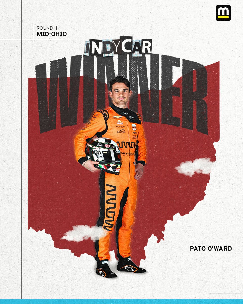 Motorsport's tweet photo. OHIO O'WARD! 

Pato O'Ward gets his 10th career INDYCAR win! https://t.co/tnJcCtXaHI