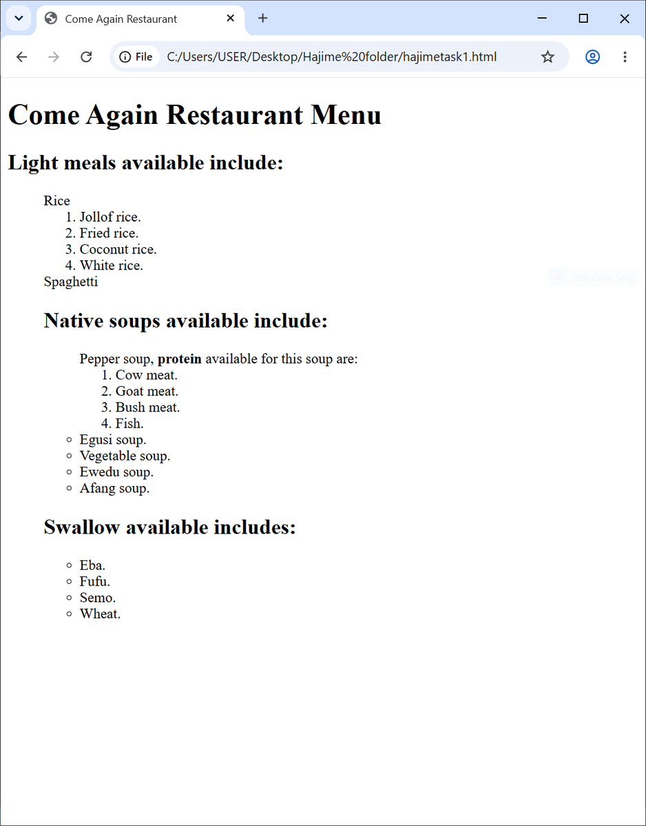 D_CorporateGenZ's tweet photo. So I figured I didn't use the "list" tag, so I went ahead to implement that, and added a little text formatting (bold), for the culture.  

But I still don't like the layout. It's not exacting inviting to me, it's not right just yet. I go again.  

#30DaysOfTech #LearningwithTS https://t.co/zRmQUCRvPt